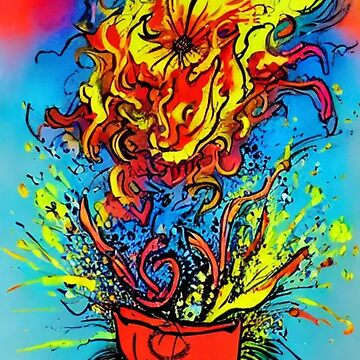 Vincent Spray paint Ralph loathing Vegas ink splatter Pretty paint spill  color splash pablo drip wild collage art flower arrangement sunflower oil  painting bright colorful floral decor  Poster for Sale by