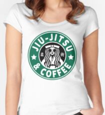 JIU JITSU AND COFFEE - FUNNY BRAZILIAN JIU JITSU Women's Fitted Scoop T-Shirt