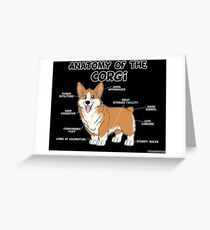 Anatomie des Corgis - rot & weiß Grußkarte