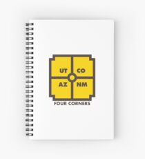 Four Corners - Yellow and Brown Spiral Notebook