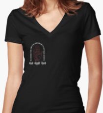 'Red Right Hand' t-shirt from the hit show Peaky Blinders. Women's Fitted V-Neck T-Shirt