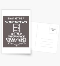 Not Superhero But Insurance Sales Agent Postcards