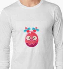Red Egg Shaped Easter Bunny With Ribbons Long Sleeve T-Shirt