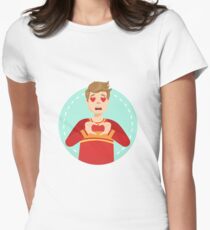 In Love Emotion Body Language Illustration Women's Fitted T-Shirt