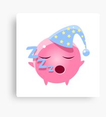 Sleeping Round Character Emoji Canvas Print