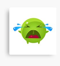 Tearful Round Character Emoji Canvas Print