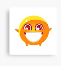 Extatic Round Character Emoji Canvas Print
