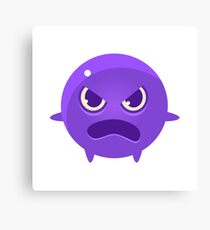 Angry Round Character Emoji Canvas Print