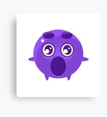Shocked Round Character Emoji Canvas Print