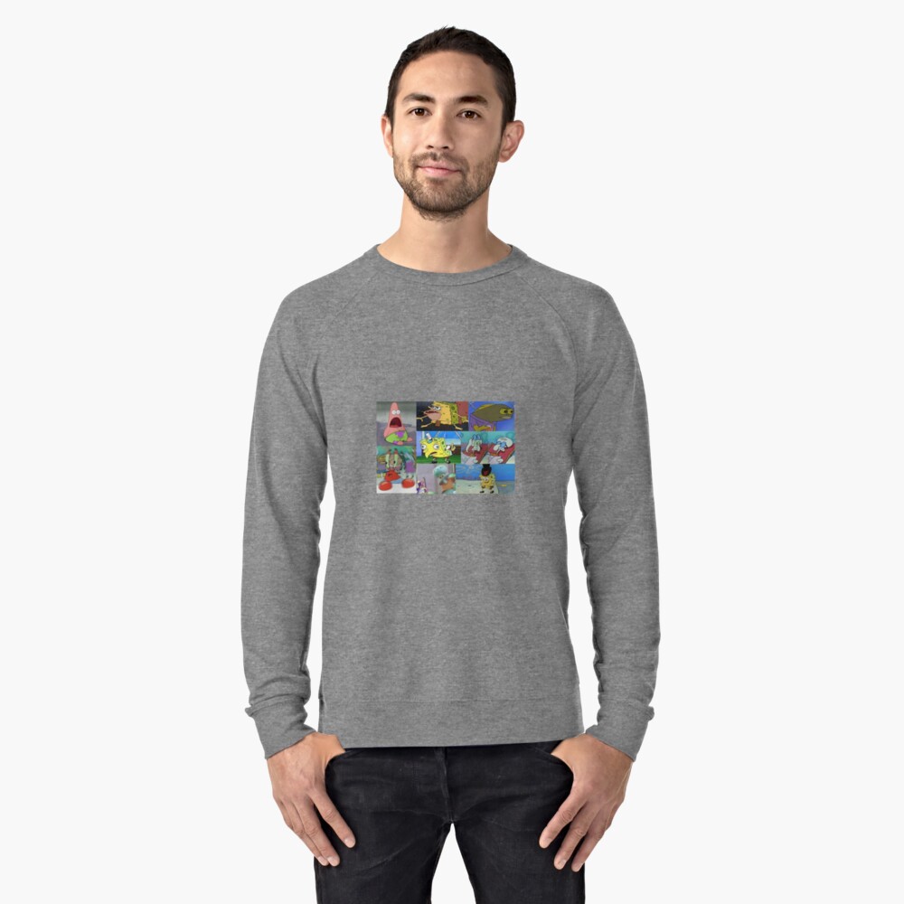Spongebob Meme Collage Lightweight Sweatshirt By AshLudgate Redbubble