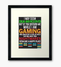 Funny Hilarious Gaming Gift T-shirt Framed Print