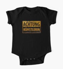ACHTUNG KÜNSTLERIN - German Artist Metal Sign - Deutsches Schild One Piece - Short Sleeve