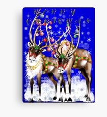 Merry Christmas Reindeer Canvas Print