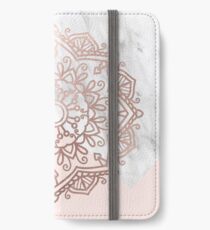 Vinilo o funda para iPhone Serie Vogue - mandala de oro rosa
