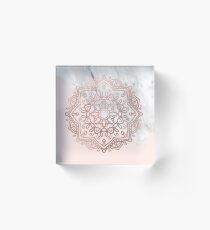 Vogue series - rose gold mandala Acrylic Block