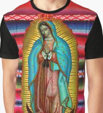 Our Lady of Guadalupe Virgin Mary Zarape Red Graphic T-Shirt