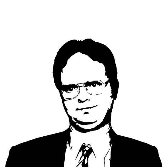 "DWIGHT SCHRUTE The Office TV Show Black and White" Poster by starkle