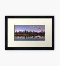 Sunset Over Mount Peskett at Kootenay Plains Framed Print