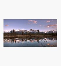 Sunset Over Mount Peskett at Kootenay Plains Photographic Print