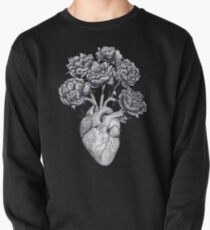Sudadera sin capucha Corazón con peonías B & W en negro