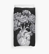 Funda nórdica Corazón con peonías B & W en negro