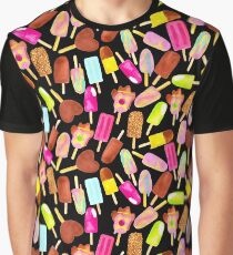 Aussie Ice Creams - Scatter - Black Graphic T-Shirt
