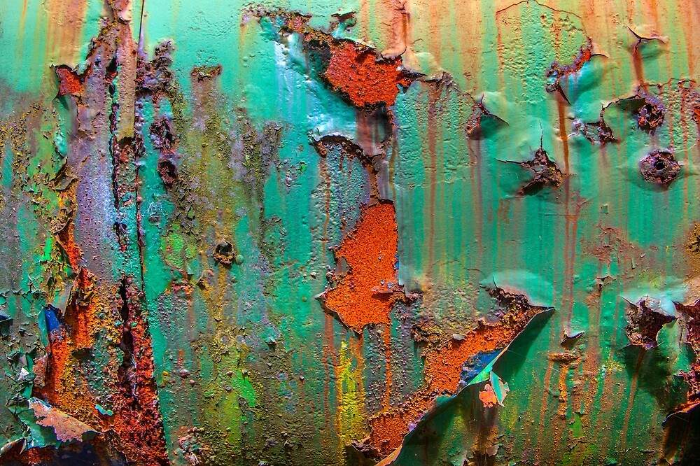 "Flaking Paint on Rust" by Dave Hare Redbubble