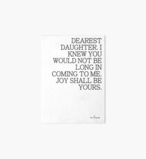 Dearest Daughter, CS Lewis Quote, PILLOW, dorm decor, Chronicles of Narnia, Wall Art, Monochrome, Minimalist, Graphic Design, Gift, Aslan Art Board