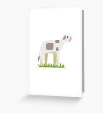 Cow Calf Toy Farm Animal Cute Sticker Greeting Card