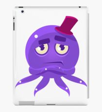 Snobbish lustige Krake im Zylinderhut Emoji iPad-Hülle & Skin