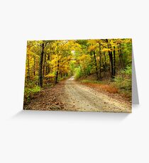 Golden Autumn Road Greeting Card