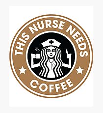 This Nurse Needs Coffee Registered Nurse Funny Gifts Photographic Print