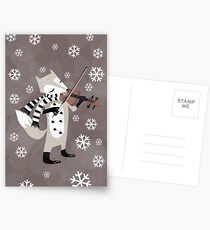 foxy violinist winter Postcards