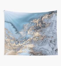 Blau und Gold Marmor Wandbehang