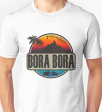 Bora Bora Paradies Tropisches Design Slim Fit T-Shirt