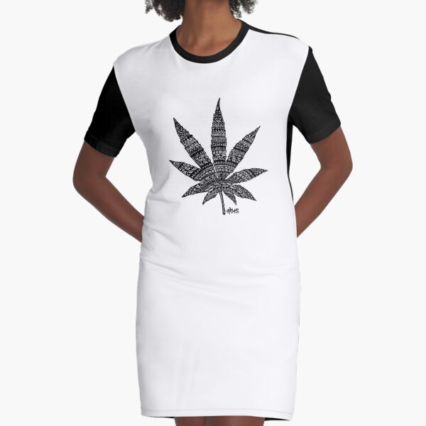 Chronic Leaf Graphic T-Shirt Dress