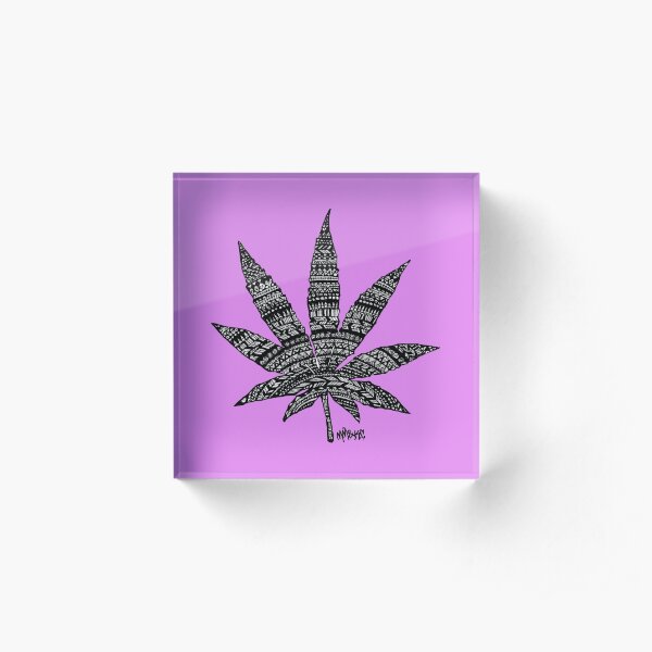 Chronic Leaf Acrylic Block