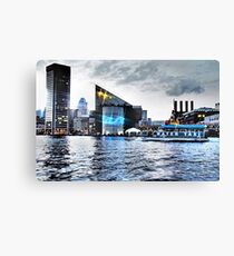 Baltimore City Maryland Inner Harbor Night Scene Canvas Print