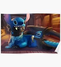 toothless&stitch Poster