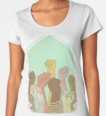 Camiseta premium de cuello ancho juntos