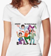 The White Groovin Women's Fitted V-Neck T-Shirt