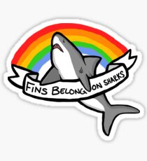 Pegatina Las aletas pertenecen a los tiburones