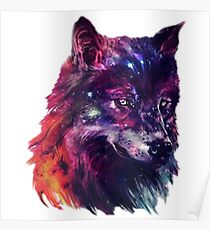 Galaxy Wolf Poster