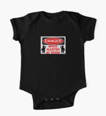 Danger Brick Master at Work Sign One Piece - Short Sleeve