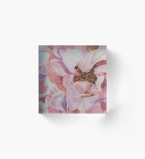 Pink Rose Acrylic Block