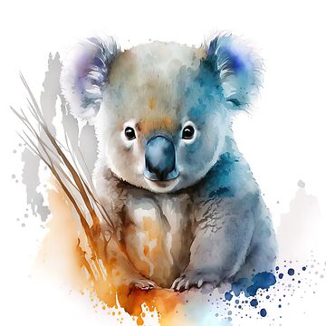 Rainbow Watercolor Cute Baby Koala, Koala Joey | Poster