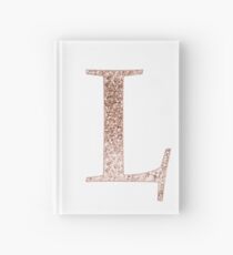 L rose gold glitter monogram letter Hardcover Journal