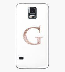 Funda/vinilo para Samsung Galaxy Letra del monograma del brillo del oro rosa G