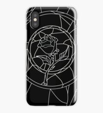 Stained Glass Rose Black iPhone Case