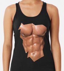 Cool fake six pack abs funny t shirt & Gifts Racerback Tank Top